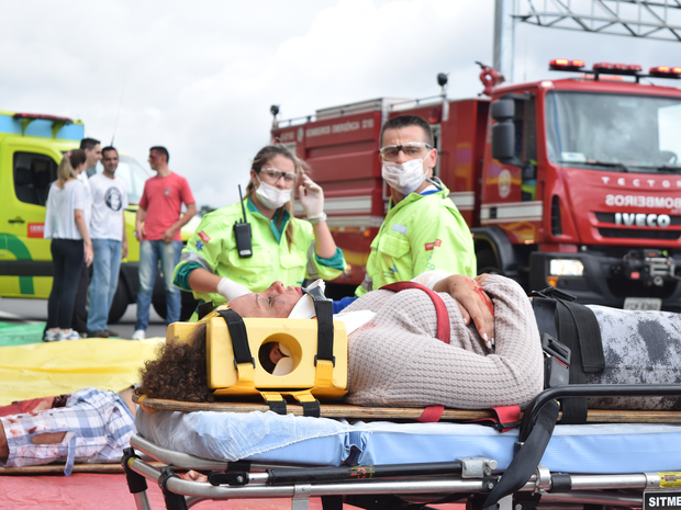 Simulado de acidente na rodovia Dom Pedro I em Campinas (Foto: Bernardo Medeiros / Rota das Bandeiras) Simulado de acidente na rodovia Dom Pedro I em Campinas (Foto: Bernardo Medeiros / Rota das Bandeiras)